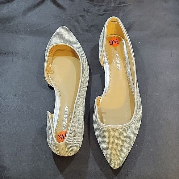 BRAND NEW JUICY COUTURE JEWEL STUDDED D'ORSAY POINTED TOE SLIP-ON FLAT SHOE - Picture 8 of 15